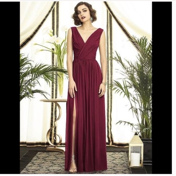 NEW Dessy Collection Surplice Ruched Chiffon Gown Size 10 - Picture 1 of 5